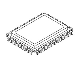 CPU PC. Processor isolated. Central processing system for computer