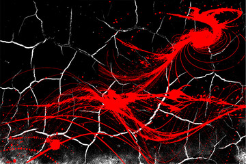 Vektor Hintergrund Risse roten Wellenformen und Strukturen - Grunge Muster - Design Element