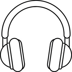Headphones Icon Line Art Music Audio Design