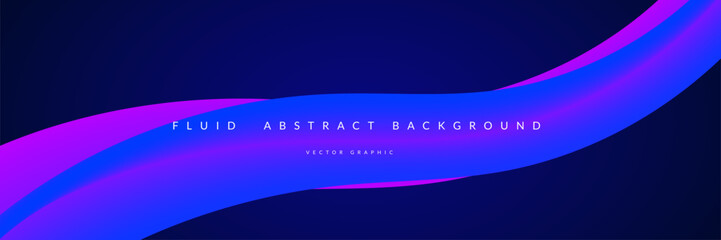 3d Gradient Shape. Beautiful Abstract Liquid Fluid Background. Color Design For Creative Bg. Wavy Line Illustration With Futuristic Ribbon Concept. Blue And Purple 3d Gradient Shape.
