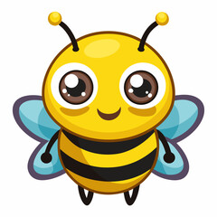 Adorable Cartoon Bee Illustration Cute Honey Bee Character Design