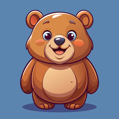 Adorable Cartoon Brown Bear Character Illustration