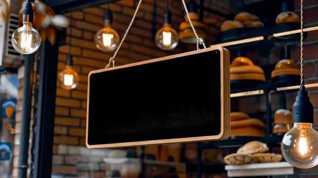 Bakery window sign live mockup, animated overlay, transparent 4K video, alpha channel, ProRes 4444