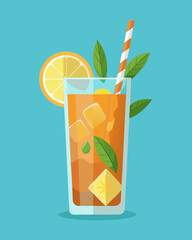 Refreshing Iced Tea with Lemon Pineapple and Mint