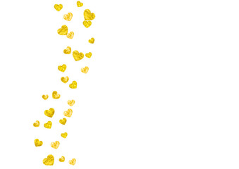 St Valentine Day Offer. Beautiful Concept For Girl. Random Frame. Yellow Happy Illustration. Grunge Poster For Celebration. Golden Luxury Design. Gold St Valentine Day Offer.