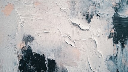 Abstract White and Gray Impasto Painting Texture Background Modern Art Canvas Design Elegant Visual Stylish Thick       