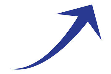 Upward blue curved arrow icon Business Growth, Success, Finance, Profit Increase, Positive Trend, Analytics, Marketing, Economic Rise, Stock Market, Investment, and Performance Concept