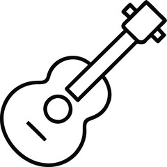 Ukulele Line Icon Music Instrument Vector