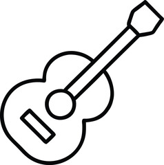 Acoustic Guitar Line Art Icon Music Instrument