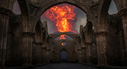 Volcano Eruption Ruins