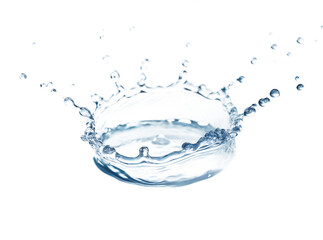 Top view of splashing water in circle shape isolated and generated with AI in png file format