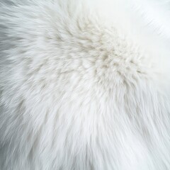 Close-up View of Soft and Fluffy White Fur Texture Background