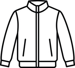Zip Up Jacket Icon Outline Vector Design