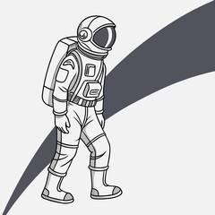 Astronaut walking on a planet surface space exploration adventure