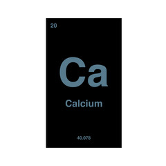 calcium periodic vector isolated on transparent background