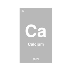 calcium periodic vector isolated on transparent background