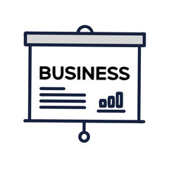 Professional presentation screen icon isolated on white background