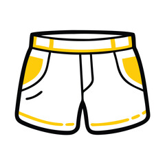 Summer Wear Shorts Vector in Clean Line Art.