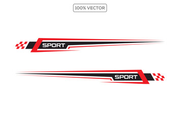 Wrap Design For Car vectors. Sports stripes, car stickers black color. Racing decals illustration
