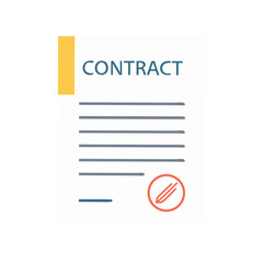 Professional contract document icon isolated on white background
