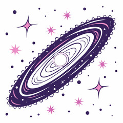 Spiral galaxy in space stars cosmic art illustration design
