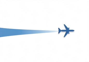 Fototapeta premium A blue airplane graphic taking flight, showing movement, travel, and transportation concepts.