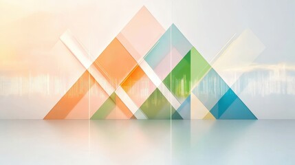 Abstract Colorful Background with Geometric Shapes and Soft Light Patterns for Modern Design Projects