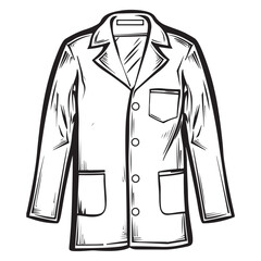 Hand Drawn Lab Coat Illustration Stylish Science and Laboratory Fashion, Medical lab coat