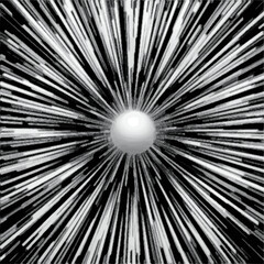 Obraz premium Circular burst background, black rays on white center, dynamic and clean