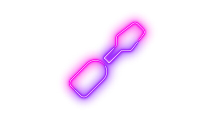 Neon screwdriver icon glowing with transparent background