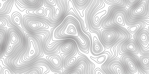 Abstract topographic contours map background. Topographic map and landscape terrain texture grid. Modern design with White background with topographic wavy pattern design. Black-white background