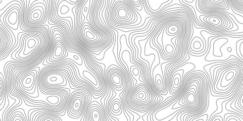 Abstract topographic contours map background. Topographic map and landscape terrain texture grid. Modern design with White background with topographic wavy pattern design. Black-white background