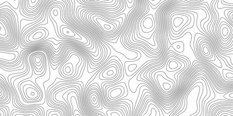 Fototapeta premium Abstract topographic contours map background. Topographic map and landscape terrain texture grid. Modern design with White background with topographic wavy pattern design. Black-white background
