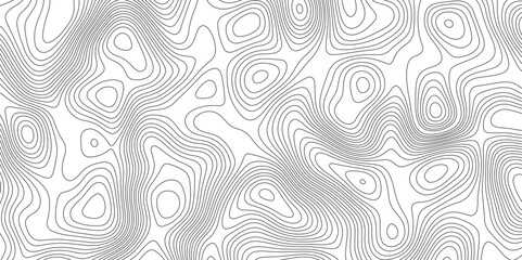 Fototapeta premium Abstract topographic contours map background. Topographic map and landscape terrain texture grid. Modern design with White background with topographic wavy pattern design. Black-white background