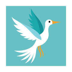 Vector illustration of a white dove with open wings symbolizing peace and freedom