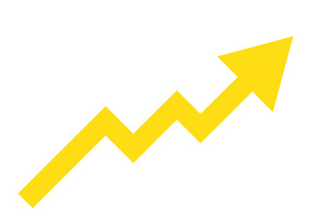 black arrow graph moving up direction