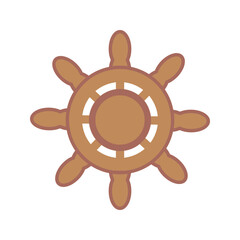 Obraz premium Ship's wheel icon, ship steering logo vector. Nautical Wheel Steering Wheel,