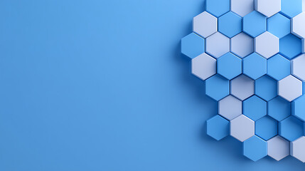 Creative blue hexagonal wallpaper. Technology, design and landing page concept. 3D Rendering. 44197936 1