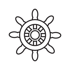 Obraz premium Ship's wheel icon, ship steering logo vector. Nautical Wheel Steering Wheel,