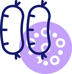 sausage illustration on a white background        