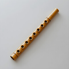 Fototapeta premium Bamboo shinobue flute with seven finger holes, high resolution photo