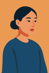 Portrait of a Japanese girl. Vector stock illustration eps10.Adobe Illustrator Artwork