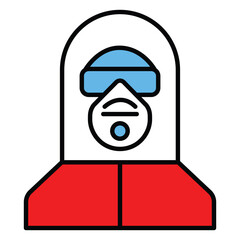 Full Body Protective Suit Vector Icon