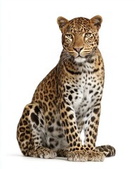 leopard in front of white background