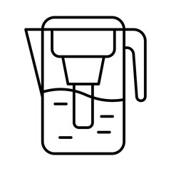 Water filter icon. Aqua or liquid thin line illustration.