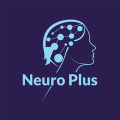 Neuro Plus Logo Design Brain Neural Network Concept