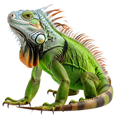 Obraz premium Realistic Iguana Standing, Isolated on Transparent Background