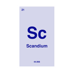 scandium periodic vector isolated on transparent background