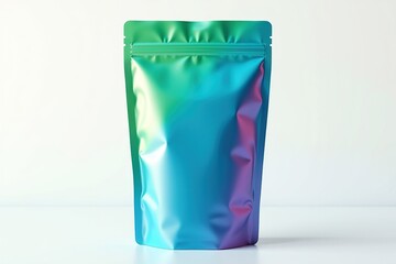Holographic package with vibrant, eye-catching color gradients