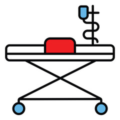 Hospital Bed Vector Icon For Healthcare Facility
